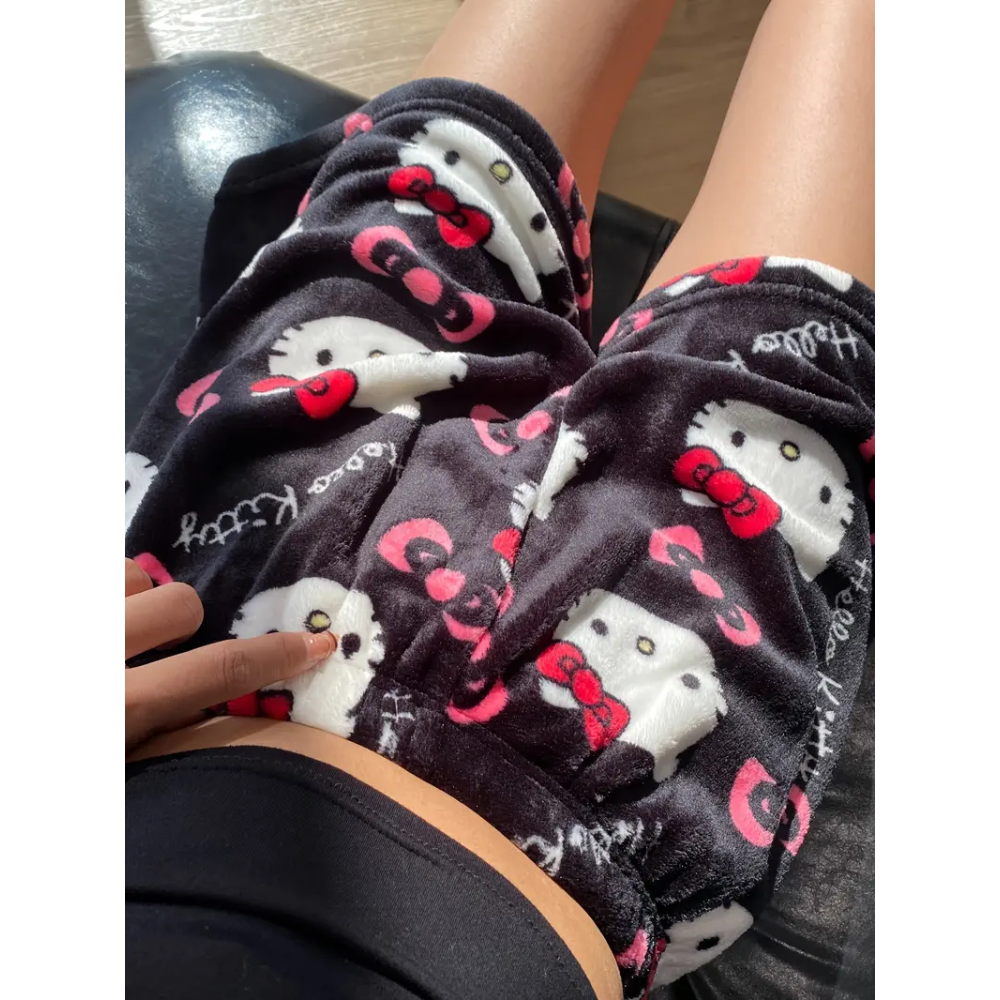 Spodenki piżamowe Hello Kitty – czarne