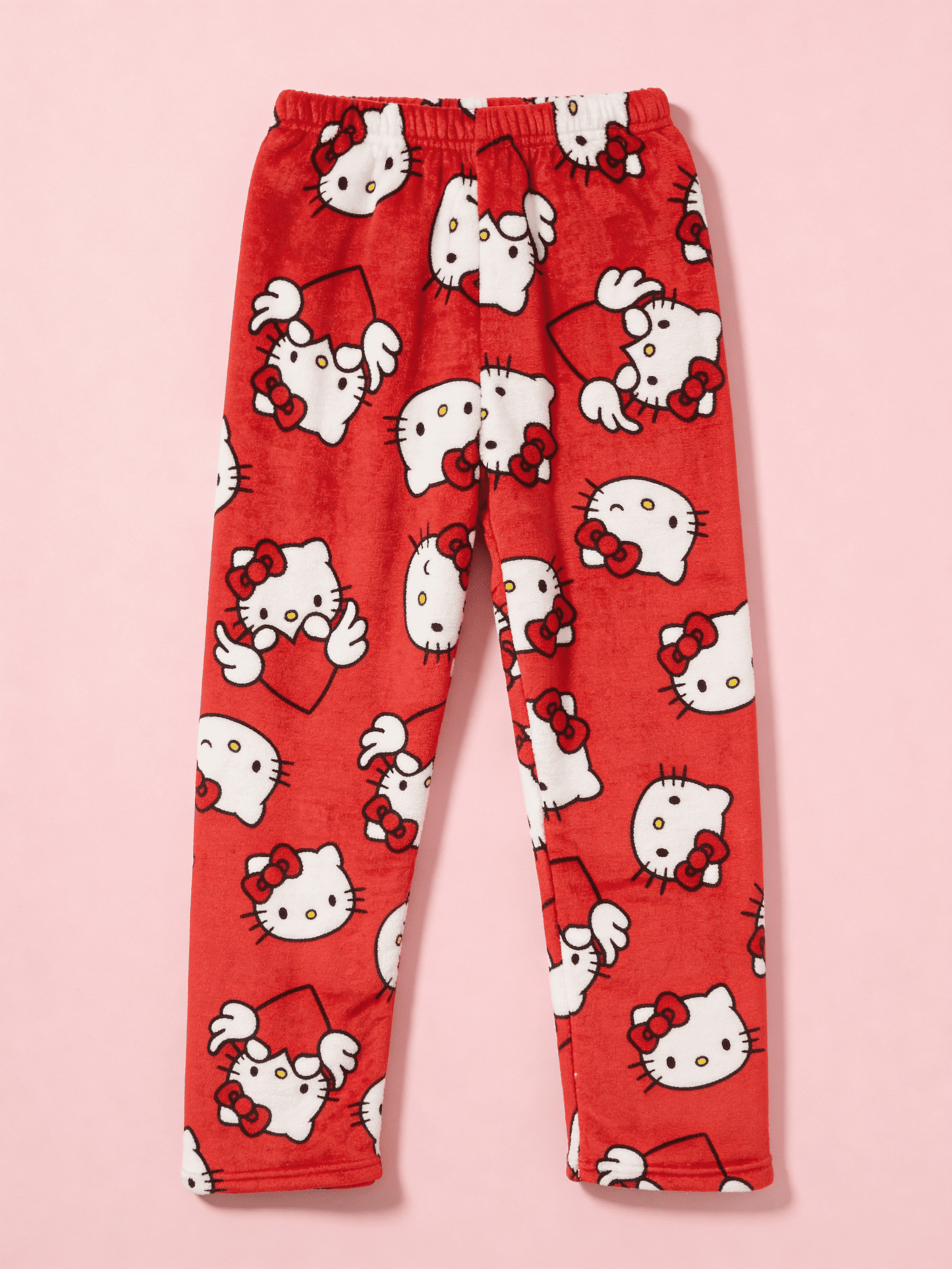 Walentynkowe Hello Kitty Piżamowe Spodnie - Red/Czerwone