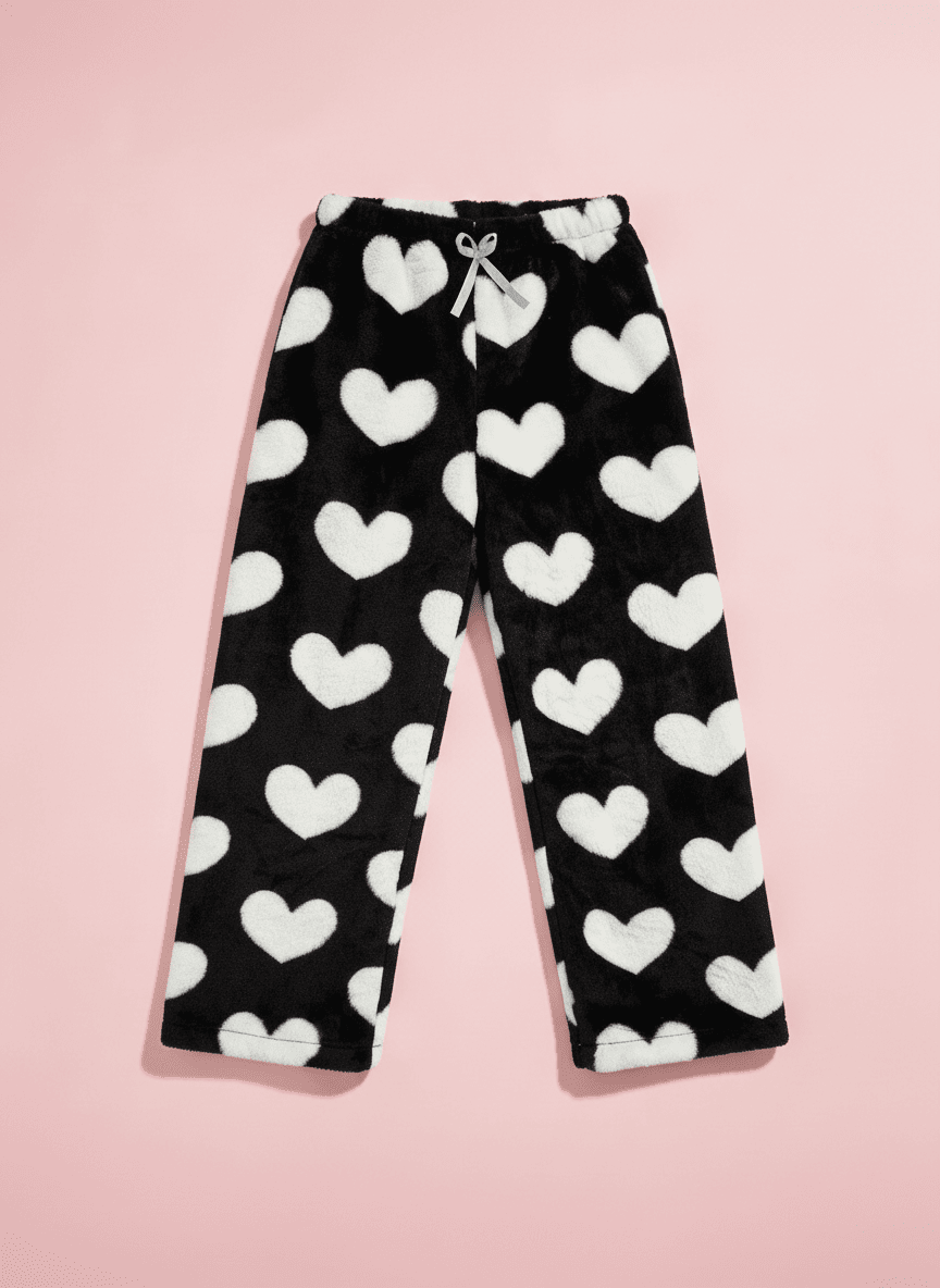 Valentine's Pajama Pants - Black