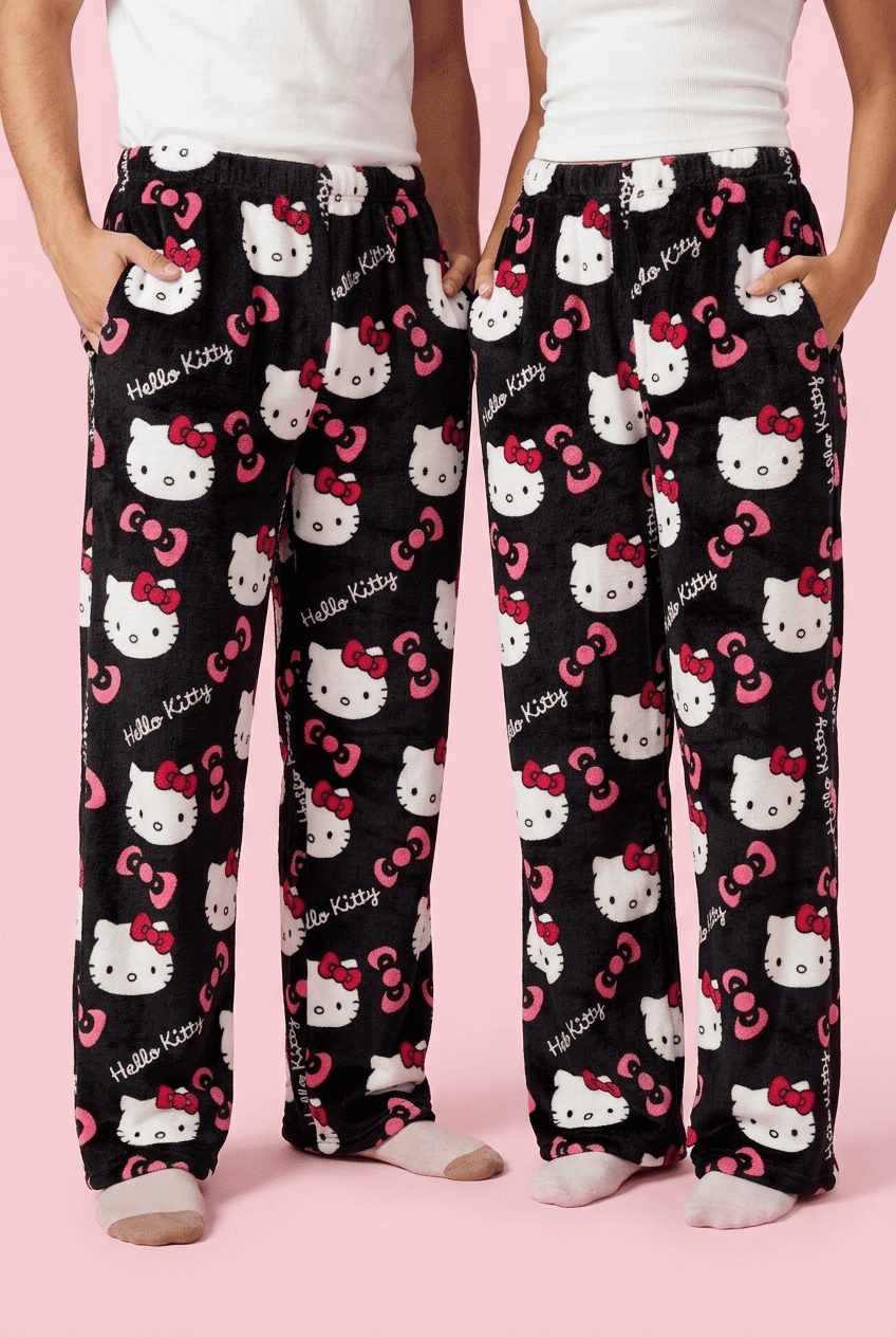 Spodnie piżamowe Hello Kitty – czarne