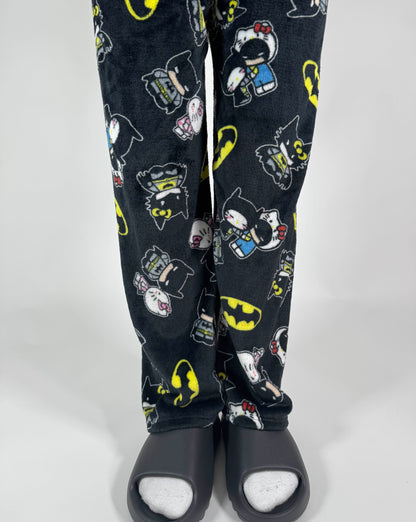 Spodnie piżamowe Batman X Hello Kitty – czarne