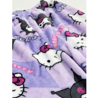 Spodnie piżamowe Hello Kitty X Kuromi – fioletowe