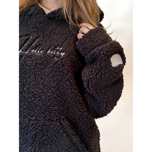 Hello Kitty Fluffy Oversized Hoodie -Czarna/Black 