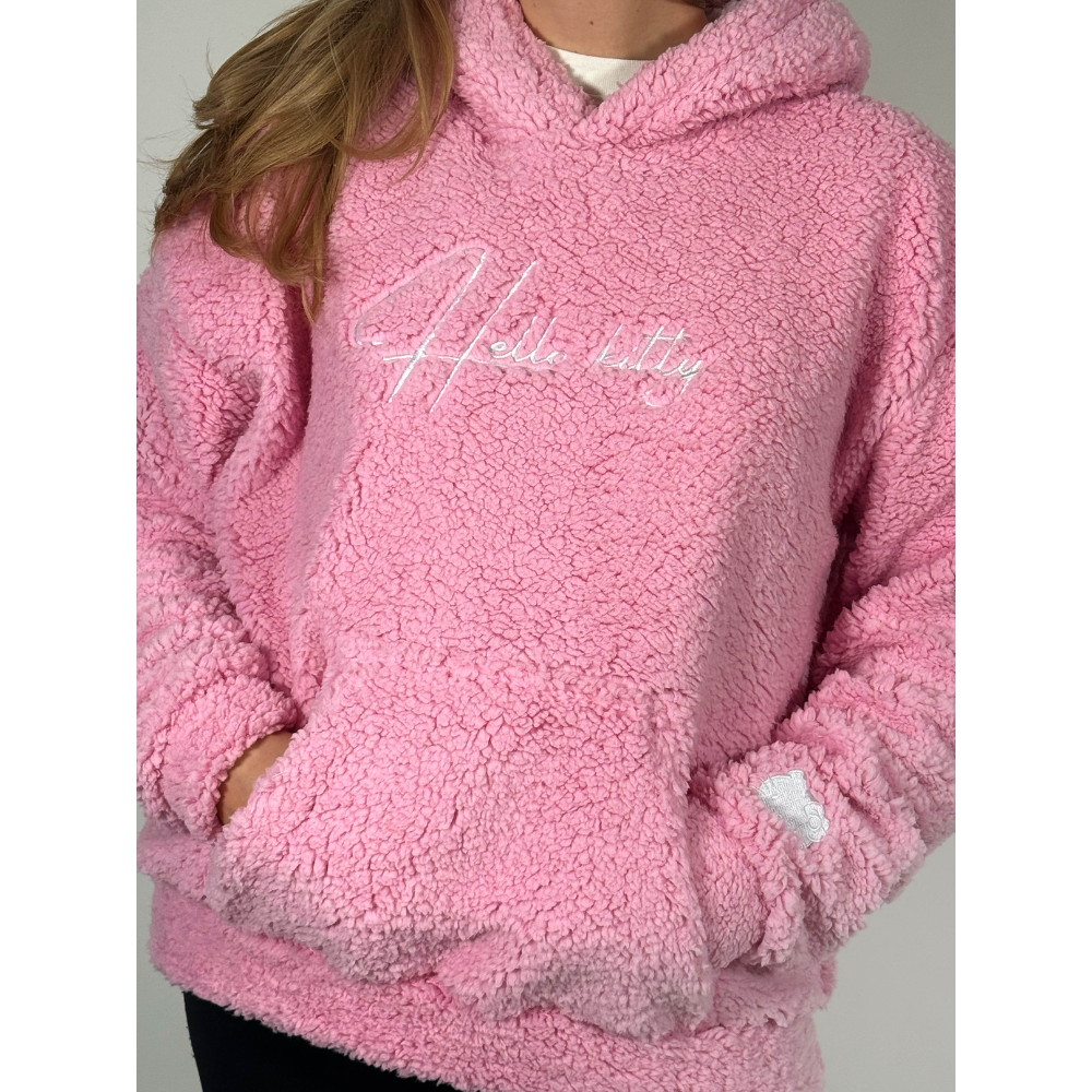 Hello Kitty Fluffy Oversized Hoodie – różowa