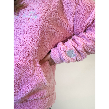 Hello Kitty Fluffy Oversized Hoodie – różowa