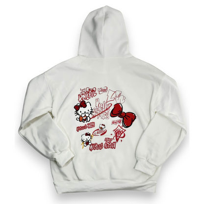 Bluza Hello Kitty z grafiką w kolorze białym