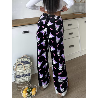 Spodnie piżamowe Kuromi – czarne