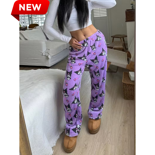 Spodnie piżamowe Kuromi – fioletowe