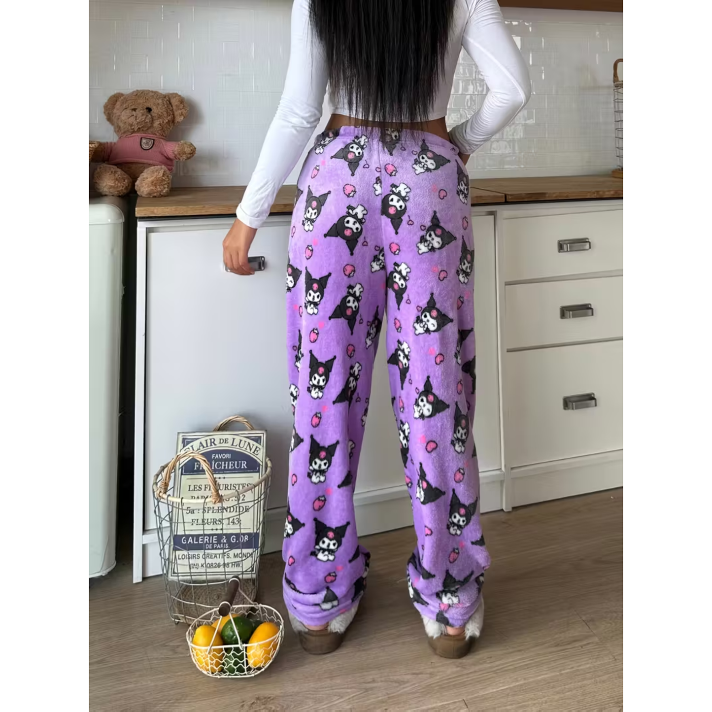 Spodnie piżamowe Kuromi – fioletowe