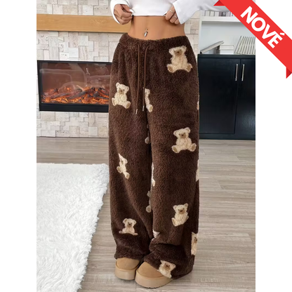 Spodnie piżamowe Teddy - brązowe