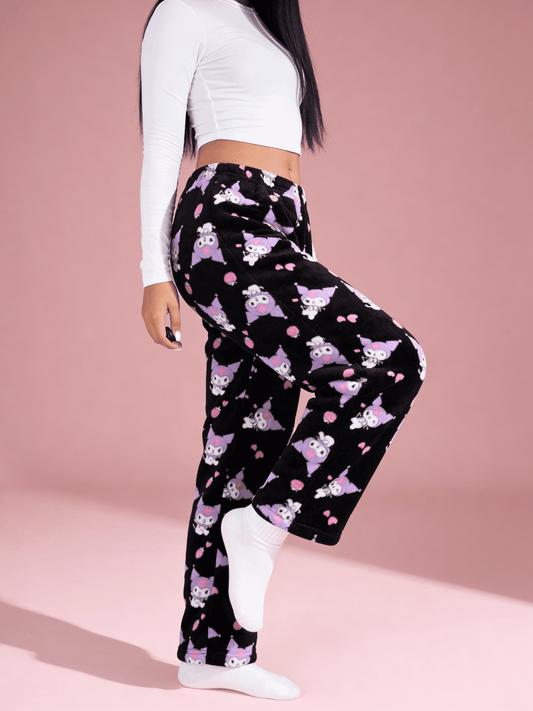 Spodnie piżamowe Kuromi – czarne