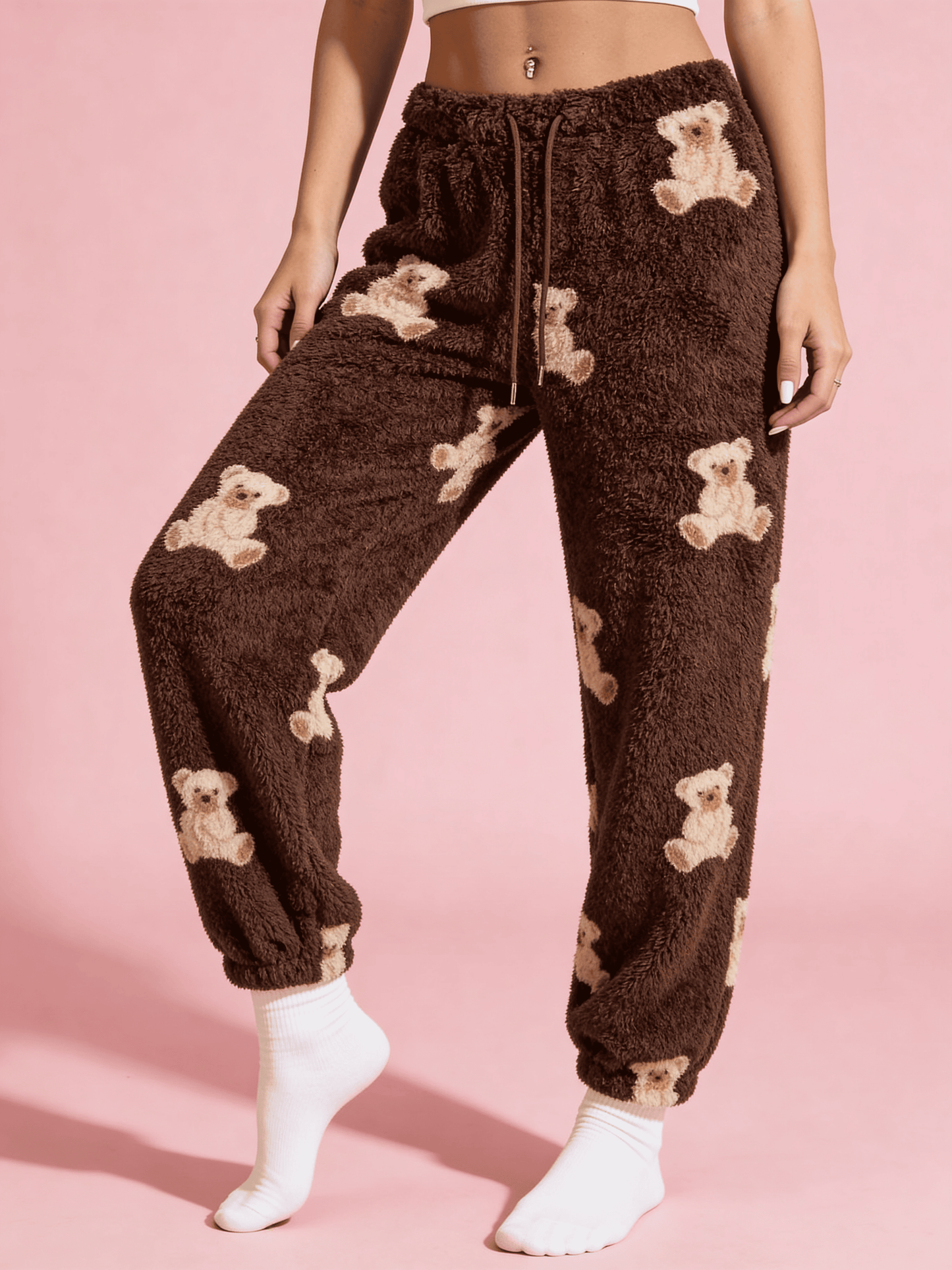 Teddy Pajama Pants - Brown